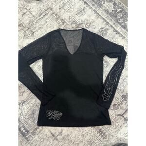 Womens Long Sleeve Lace Harley Davidson Shirt